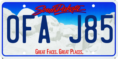 SD license plate 0FAJ85