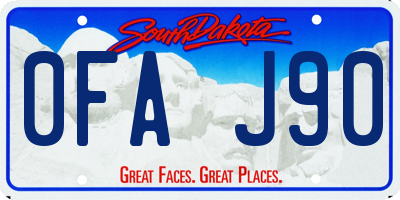 SD license plate 0FAJ90