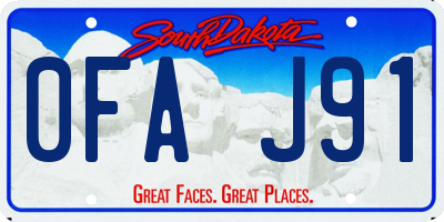 SD license plate 0FAJ91