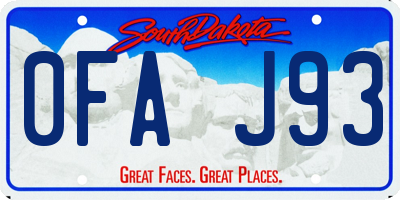 SD license plate 0FAJ93