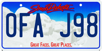 SD license plate 0FAJ98