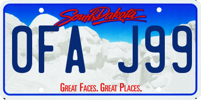 SD license plate 0FAJ99