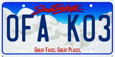 SD license plate 0FAK03