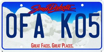 SD license plate 0FAK05