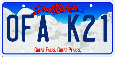 SD license plate 0FAK21