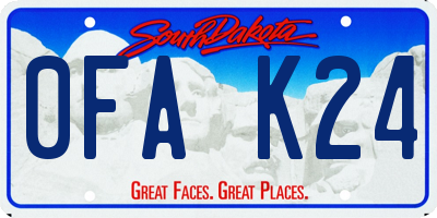 SD license plate 0FAK24