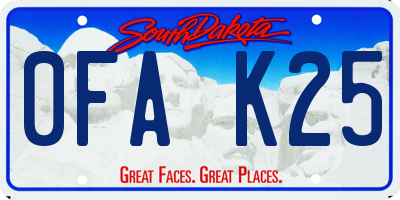 SD license plate 0FAK25