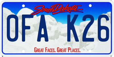 SD license plate 0FAK26