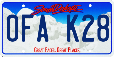 SD license plate 0FAK28