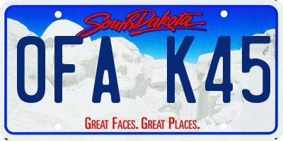 SD license plate 0FAK45