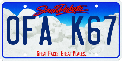 SD license plate 0FAK67