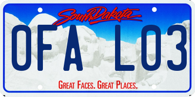 SD license plate 0FAL03
