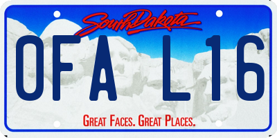 SD license plate 0FAL16