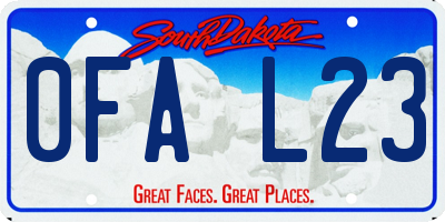SD license plate 0FAL23