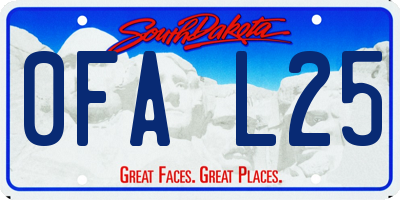 SD license plate 0FAL25