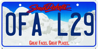 SD license plate 0FAL29