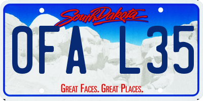 SD license plate 0FAL35
