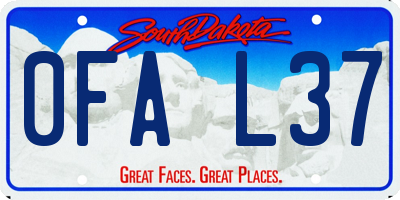 SD license plate 0FAL37