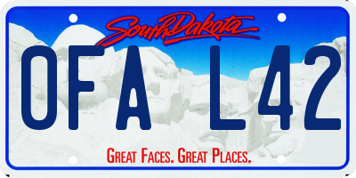 SD license plate 0FAL42