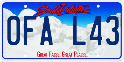 SD license plate 0FAL43