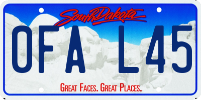 SD license plate 0FAL45