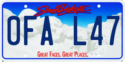 SD license plate 0FAL47
