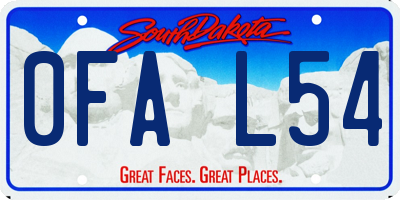 SD license plate 0FAL54