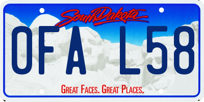 SD license plate 0FAL58