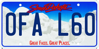 SD license plate 0FAL60
