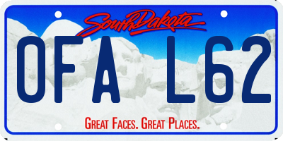 SD license plate 0FAL62
