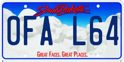 SD license plate 0FAL64