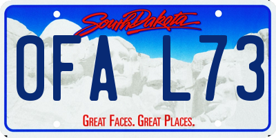 SD license plate 0FAL73
