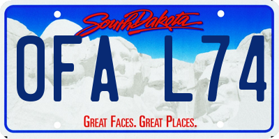 SD license plate 0FAL74