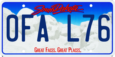 SD license plate 0FAL76