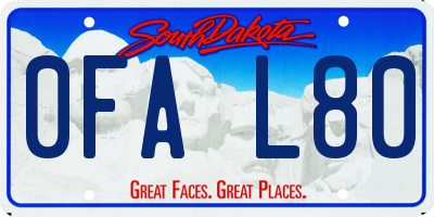 SD license plate 0FAL80