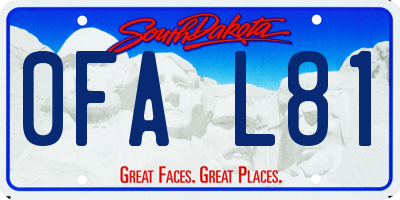 SD license plate 0FAL81
