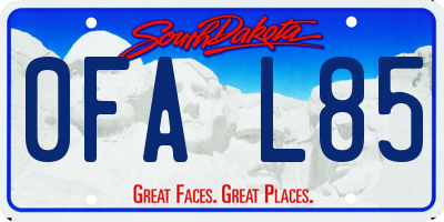 SD license plate 0FAL85