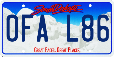 SD license plate 0FAL86