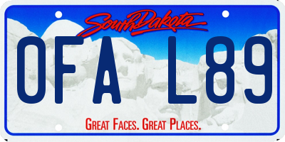 SD license plate 0FAL89