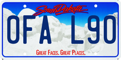 SD license plate 0FAL90