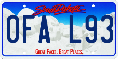 SD license plate 0FAL93