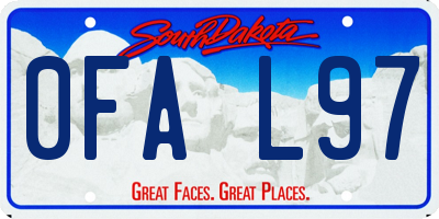 SD license plate 0FAL97