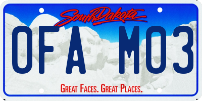 SD license plate 0FAM03