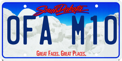 SD license plate 0FAM10