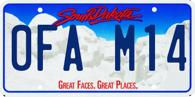 SD license plate 0FAM14