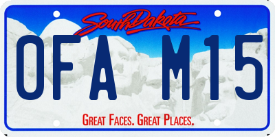 SD license plate 0FAM15