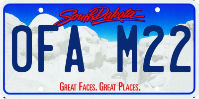 SD license plate 0FAM22
