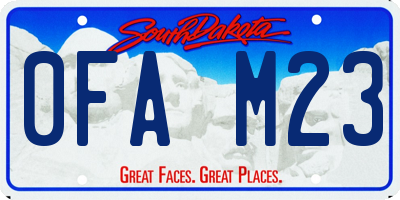 SD license plate 0FAM23