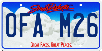 SD license plate 0FAM26