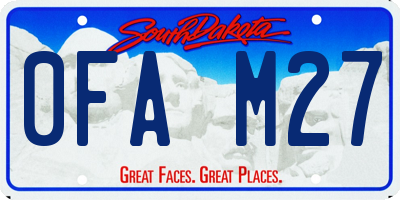 SD license plate 0FAM27